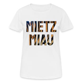 mietz miau - Frauen T-Shirt atmungsaktiv - Weiß - Vorne - AI Model Female 172 dark (172cm)