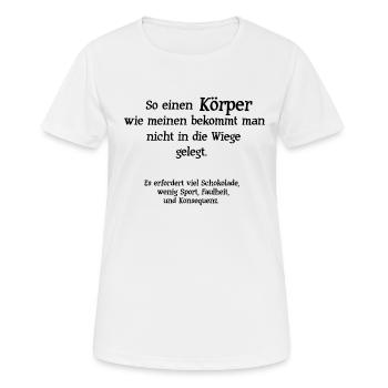 Schokolade Kakao Kuchen Essen lustiger Spruch - Frauen T-Shirt atmungsaktiv - Weiß - Vorne - AI Model Female 172 dark (172cm)