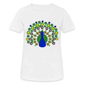 Pfau - Frauen T-Shirt atmungsaktiv - Weiß - Vorne - AI Model Female 172 dark (172cm)