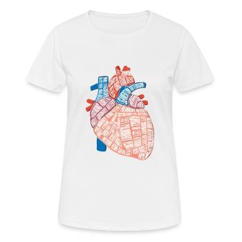 Herz Anatomie Biologe Herzschlag Medizin Geschenk - Frauen T-Shirt atmungsaktiv - Weiß - Vorne - AI Model Female 172 dark (172cm)