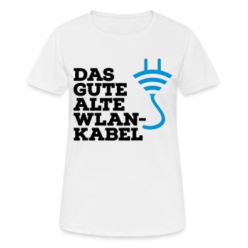 WLAN Kabel Computer Shirt - Frauen T-Shirt atmungsaktiv - Weiß - Vorne - AI Model Female 172 dark (172cm)