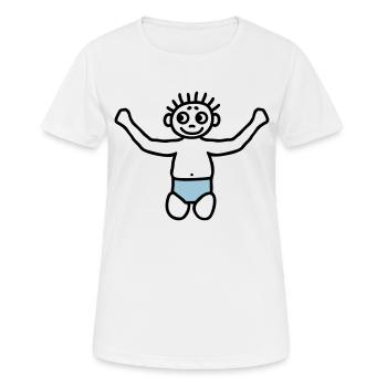 Baby mit Windel - V2 - Frauen T-Shirt atmungsaktiv - Weiß - Vorne - AI Model Female 172 dark (172cm)