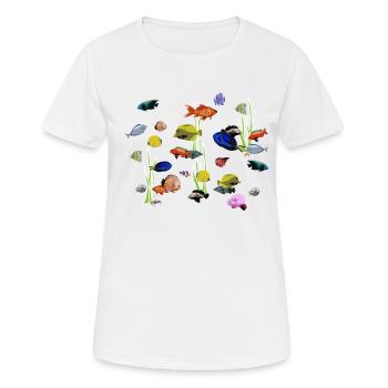 Poissons - T-shirt respirant Femme - blanc - Devant - AI Model Female 172 dark (172cm)