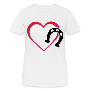 Symbole - Hufe Herz - Frauen T-Shirt atmungsaktiv - Weiß - Vorne - AI Model Female 172 dark (172cm)