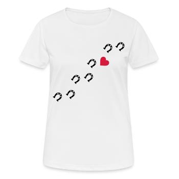 Symbole - Hufe Herz - Frauen T-Shirt atmungsaktiv - Weiß - Vorne - AI Model Female 172 dark (172cm)