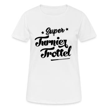 Turniertrottel Reiterin Reiten Pferde Dressurreite - Frauen T-Shirt atmungsaktiv - Weiß - Vorne - AI Model Female 172 dark (172cm)