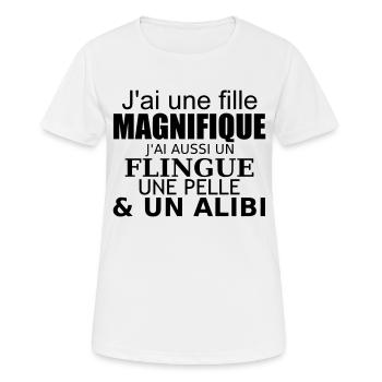 j'ai une fille magnifique - Women's Breathable T-Shirt - white - Front - AI Model Female 172 dark (172cm)