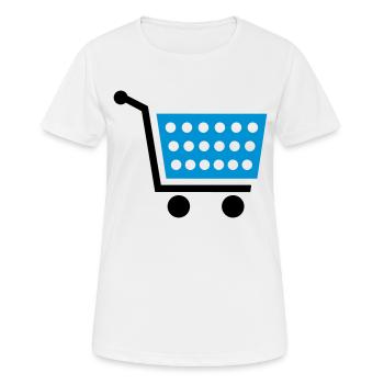Einkaufswagen - Frauen T-Shirt atmungsaktiv - Weiß - Vorne - AI Model Female 172 dark (172cm)