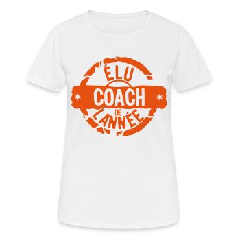 coach elu annee tampon meilleurs - T-shirt respirant Femme - blanc - Devant - AI Model Female 172 dark (172cm)