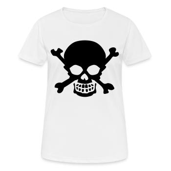 Kopf des Todes Gefahr icone - Frauen T-Shirt atmungsaktiv - Weiß - Vorne - AI Model Female 172 dark (172cm)