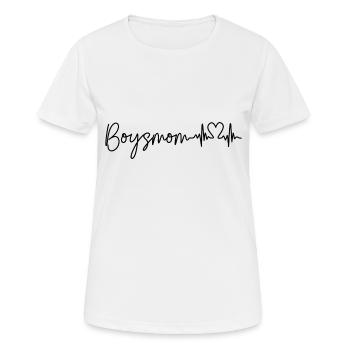 Boysmom. Geschenkidee - Frauen T-Shirt atmungsaktiv - Weiß - Vorne - AI Model Female 172 dark (172cm)