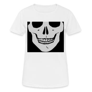 Mundschutz Schädel Knochen Maske Halloween - Frauen T-Shirt atmungsaktiv - Weiß - Vorne - AI Model Female 172 dark (172cm)