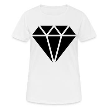Diamant, symbole, amour, fidélité, mariage, mariée - T-shirt respirant Femme - blanc - Devant - AI Model Female 172 dark (172cm)