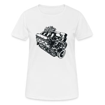Maschinen-Illustration - Frauen T-Shirt atmungsaktiv - Weiß - Vorne - AI Model Female 172 dark (172cm)
