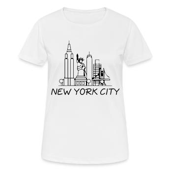 New York - Frauen T-Shirt atmungsaktiv - Weiß - Vorne - AI Model Female 172 dark (172cm)