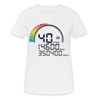 40 years anniversary counter days hours fast - Women's Breathable T-Shirt - white - Front - AI Model Female 172 dark (172cm)