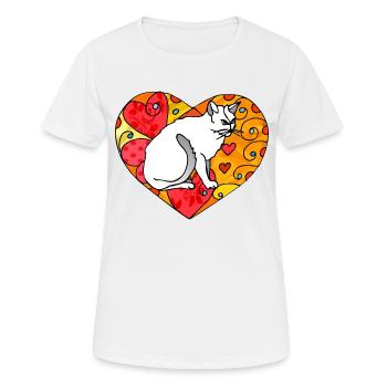 Cœur - T-shirt respirant Femme - blanc - Devant - AI Model Female 172 dark (172cm)
