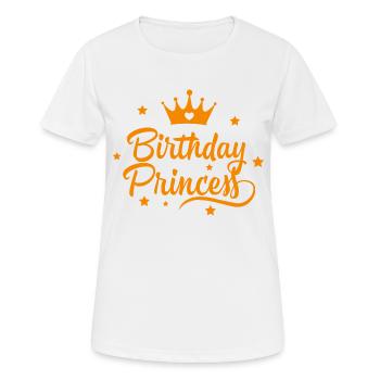 Birthday Princess with Crown Happy Birthday - Frauen T-Shirt atmungsaktiv - Weiß - Vorne - AI Model Female 172 dark (172cm)
