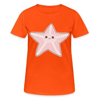 Seestern - Frauen T-Shirt atmungsaktiv - Neonorange - Vorne - AI Model Female 172 dark (172cm)