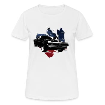 Amerikanisches Muscle-Car - Frauen T-Shirt atmungsaktiv - Weiß - Vorne - AI Model Female 172 dark (172cm)