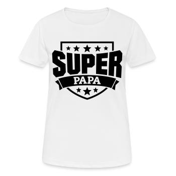 Super Papa - Frauen T-Shirt atmungsaktiv - Weiß - Vorne - AI Model Female 172 dark (172cm)
