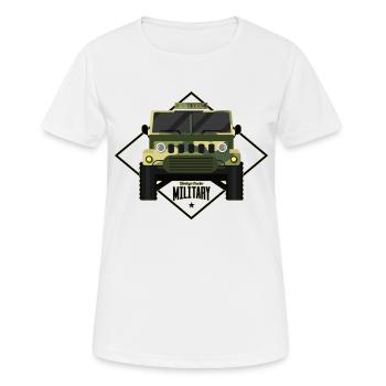 ENCIENNE MILITARY CAR - MILITARY CAMOUFLAGE - Women's Breathable T-Shirt - white - Front - AI Model Female 172 dark (172cm)