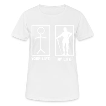 Retro Mittelalter Ritterturnier Tjost Buhurt - Frauen T-Shirt atmungsaktiv - Weiß - Vorne - AI Model Female 172 dark (172cm)
