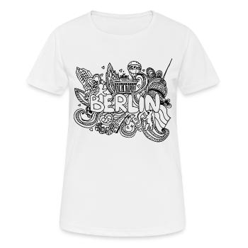 Berlin Berlin Skyline Graffiti Font Doodle - T-shirt respirant Femme - blanc - Devant - AI Model Female 172 dark (172cm)