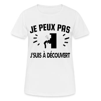 je peux pas je suis à découvert - T-shirt respirant Femme - blanc - Devant - AI Model Female 172 dark (172cm)