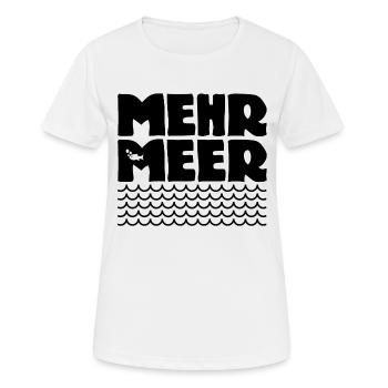 Plus Mer - Mer Baltique - Moin - Mer du Nord - Océan - Lac - T-shirt respirant Femme - blanc - Devant - AI Model Female 172 dark (172cm)