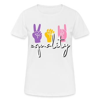 Gleichheit - Frauen T-Shirt atmungsaktiv - Weiß - Vorne - AI Model Female 172 dark (172cm)