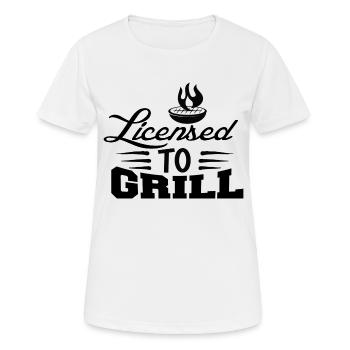 Autorisé à griller - T-shirt respirant Femme - blanc - Devant - AI Model Female 172 dark (172cm)