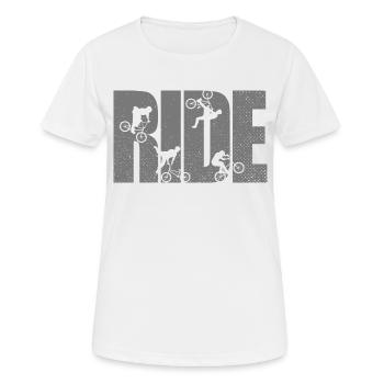 BMX Fahrer fahren Fahrrad Retro Urban - Frauen T-Shirt atmungsaktiv - Weiß - Vorne - AI Model Female 172 dark (172cm)