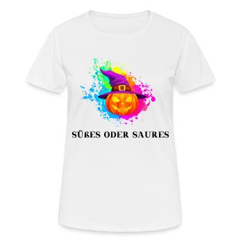 Halloween Geschenk Süßes sonst gibt's Saures - Frauen T-Shirt atmungsaktiv - Weiß - Vorne - AI Model Female 172 dark (172cm)