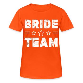 Équipe de la mariée - T-shirt respirant Femme - orange néon - Devant - AI Model Female 172 dark (172cm)