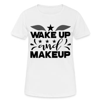 Réveil et maquillage - T-shirt respirant Femme - blanc - Devant - AI Model Female 172 dark (172cm)