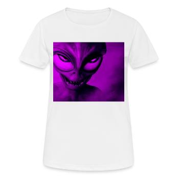 Alien with Sharp Teeth Design - Pink - Women's Breathable T-Shirt - white - Front - AI Model Female 172 dark (172cm)