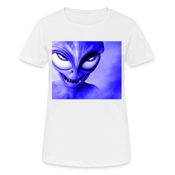 Alien with Sharp Teeth Design - Blue - Women's Breathable T-Shirt - white - Front - AI Model Female 172 dark (172cm)
