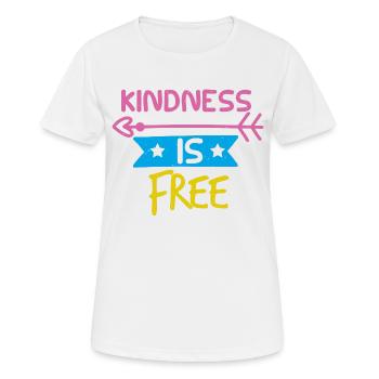 FREUNDLICHKEIT IST KOSTENLOS - Frauen T-Shirt atmungsaktiv - Weiß - Vorne - AI Model Female 172 dark (172cm)
