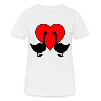 Goose Love 02 - T-shirt respirant Femme - blanc - Devant - AI Model Female 172 dark (172cm)
