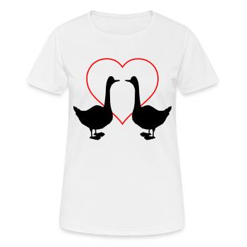 Goose Love 2 - T-shirt respirant Femme - blanc - Devant - AI Model Female 172 dark (172cm)