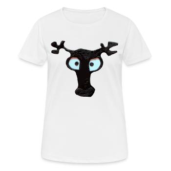 La tête de cerf noir - T-shirt respirant Femme - blanc - Devant - AI Model Female 172 dark (172cm)