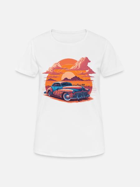 Vibrant sunset in the desert - Women's Breathable T-Shirt - white