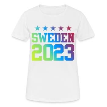 Suède 2023 - T-shirt respirant Femme - blanc - Devant - AI Model Female 172 dark (172cm)