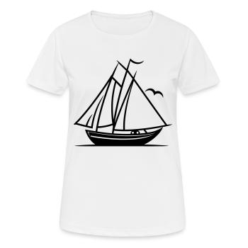 Segelschiff - Frauen T-Shirt atmungsaktiv - Weiß - Vorne - AI Model Female 172 dark (172cm)