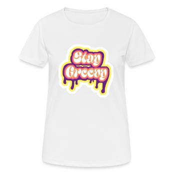 stay groovy and keep calm cooles design - Frauen T-Shirt atmungsaktiv - Weiß - Vorne - AI Model Female 172 dark (172cm)