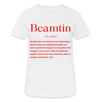 Beamtin Definition - Frauen T-Shirt atmungsaktiv - Weiß - Vorne - AI Model Female 172 dark (172cm)