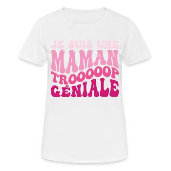 Fête Des Mères Formidable Maman Meilleure Mère - T-shirt respirant Femme - blanc - Devant - AI Model Female 172 dark (172cm)