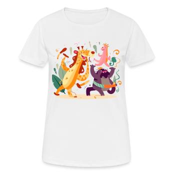 Les animaux en fête n°2 - T-shirt respirant Femme - blanc - Devant - AI Model Female 172 dark (172cm)