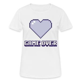 Game Over Coeur violet - T-shirt respirant Femme - blanc - Devant - AI Model Female 172 dark (172cm)